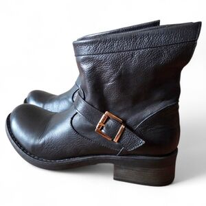 Inuovo New Biker Leather Moto Ankle Black Grunge Women's Boots Size EU 39